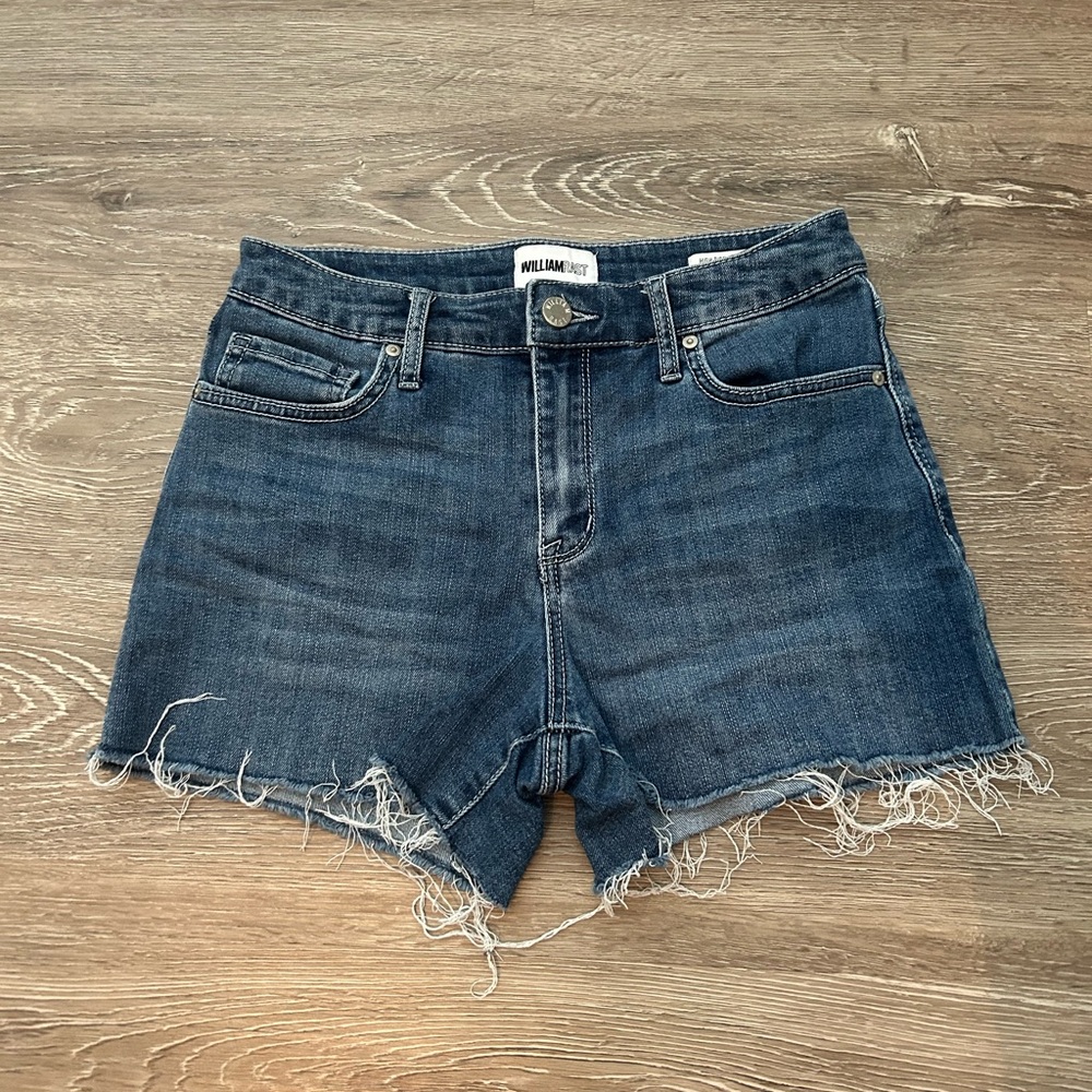 William Rast Blue Jean Shorts with Distressed Hem- Juniors 26